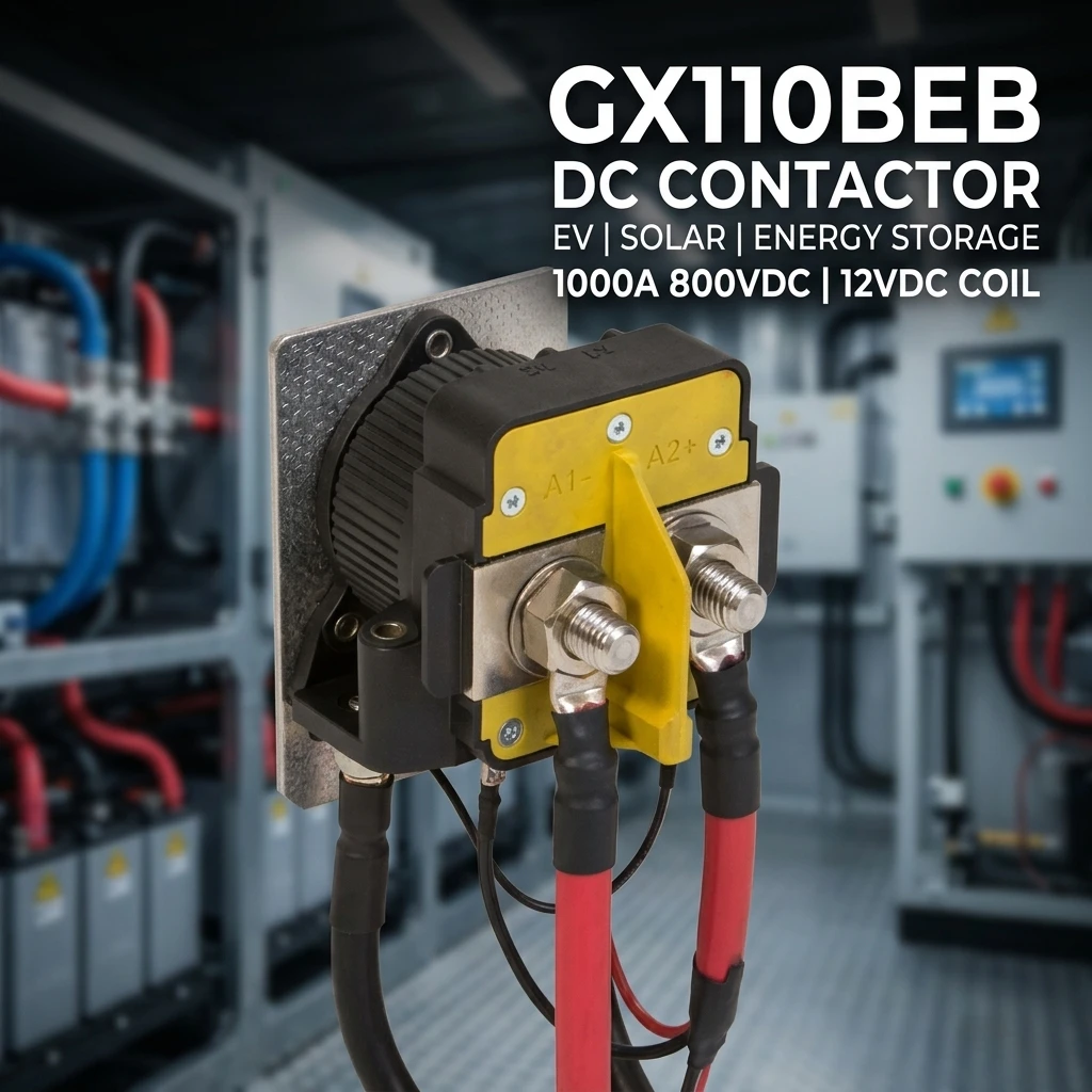 รีเลย์พลังงานแรงสูง GX110BEB สำหรับ Sensata-Gigavac กระแสไฟฟ้าสูงสุด 1000A ขดลวด 12VDC แรงดันไฟฟ้าสูงสุด 800VDC การแยกฉนวนที่เหนือกว่าสำหรับยานพาหนะไฟฟ้า (EV)