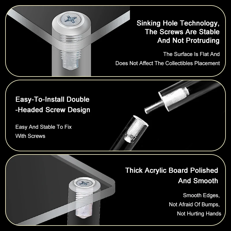 Multi Layer Clear Acrylic Display Stand with Round Foot Riser Portable for Figures Jewelry Perfume & Stairs Display
