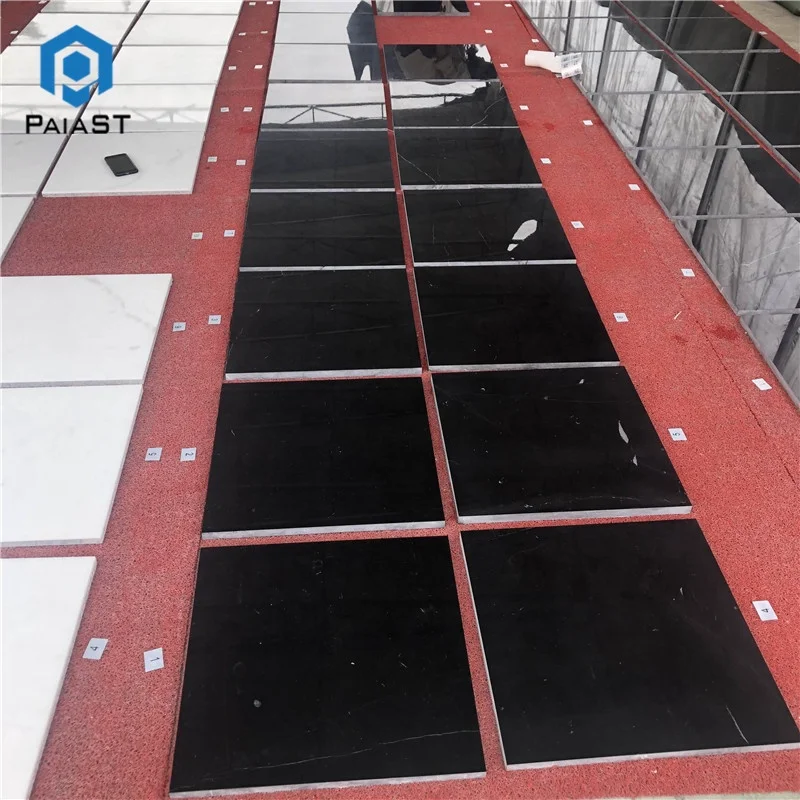 Gạch lát sàn trong nhà bằng đá cẩm thạch Nero Marquina màu đen giá rẻ, bán trực tiếp từ nhà máy Trung Quốc