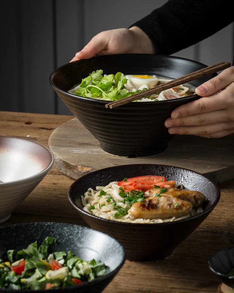 Custom Ceramic Noodle Soup Bowls Set 7/8/9 Inch Serving Bowls Ceramic