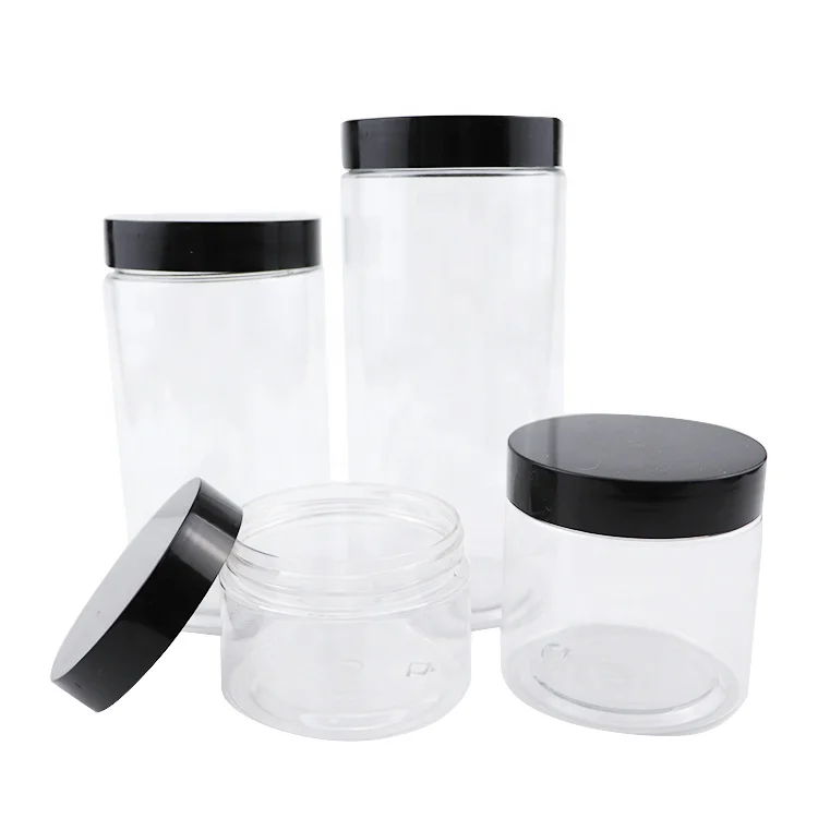 250ml Cosmetic Jar 16 Oz 50 Gram 250 Ml 200ml 12 Oz 330g Large 250ml Container Jars 200 Ml Skincare Plastic Cosmetic Jar Multiple Sizes With Lids