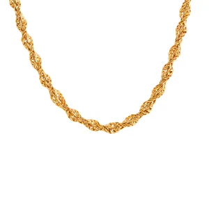 MW Fashion Personality Casual Titanium Steel Necklace: Temperament Twist Chain with Design Sense  All-Match Accessory