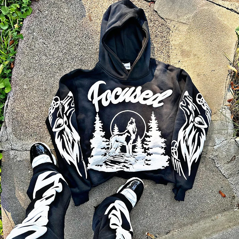 DCY Manufacturers for Customs Clothes Oversized Hoodies Puff Print,Blank Hoodie 