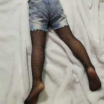 Calze A Rete Nere Per Bambini E Bambine - Collant Fishnet Nuovi, Taglia Unica Calze Bambina Black