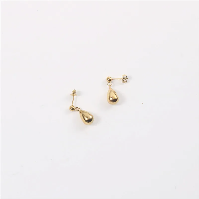 Ins Titanium Steel Waterdrop Drop Earrings Simple No Tarnish Stainless
