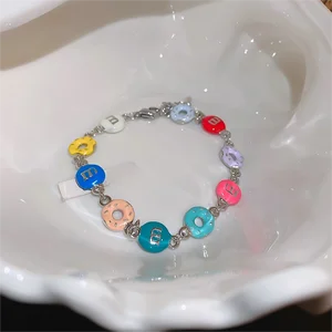 Muxcor Trendy Women's Fashion Chain & Link Bracelets Gold Plated Copper Alloy Donut Cute Bracelet Jewelry