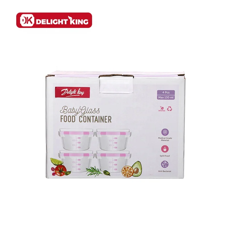 Стеклянный контейнер для детского питания без бисфенола А с крышкой защелкой безопасный микроволновой печи 130 мл набор