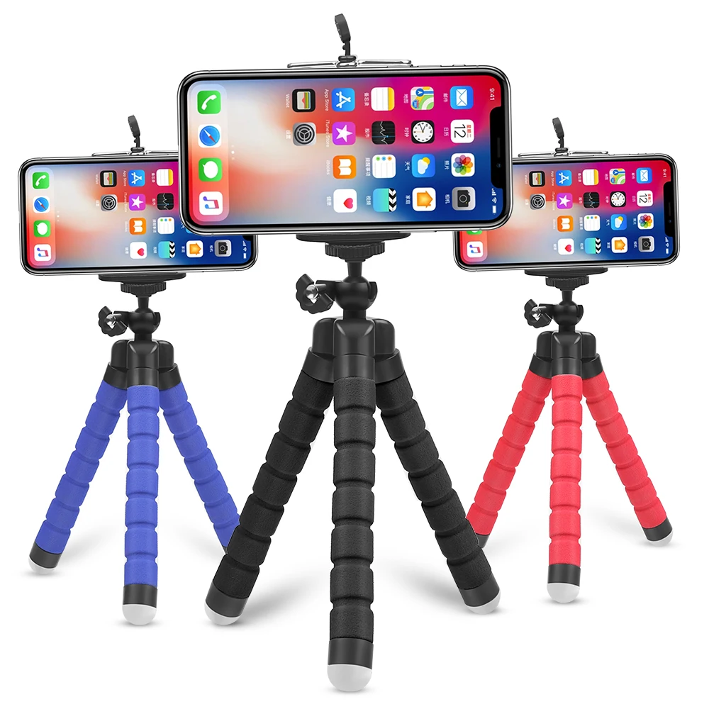 ZTX Mini Flexible Sponge Octopus Tripod Mobile Phone Smartphone Holder for  Gopros Camera Accessory
