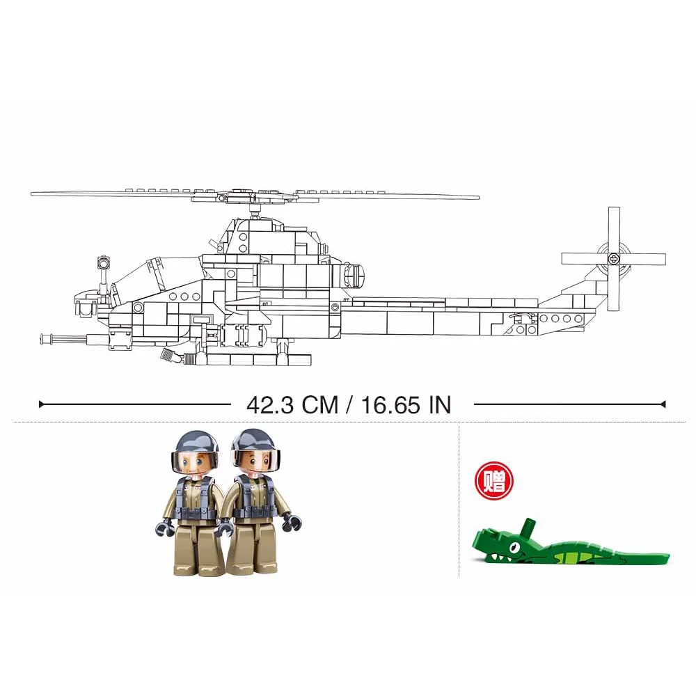 SlubanビルディングブロックおもちゃM38-B0838 AH-1Z攻撃