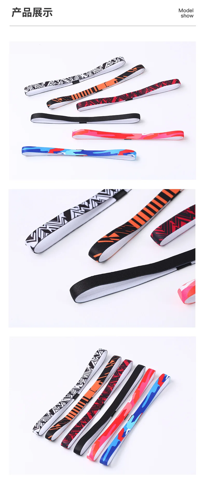 Wholesale Ribbon Thin Colorful Sports Headband Breathable Elastic Anti Slip Inside Mens Running