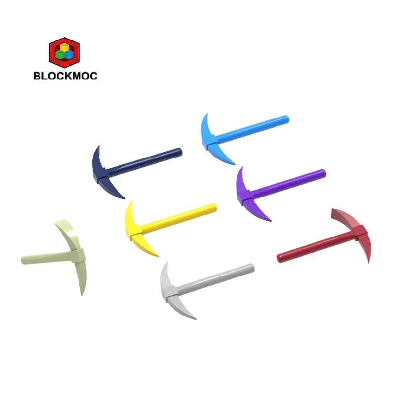 BLOCKMOC 3841 Plastic Pickaxe Building Block Moc Farm Tool Accessories Compatible with Brick for Children's Model Toys and Gifts