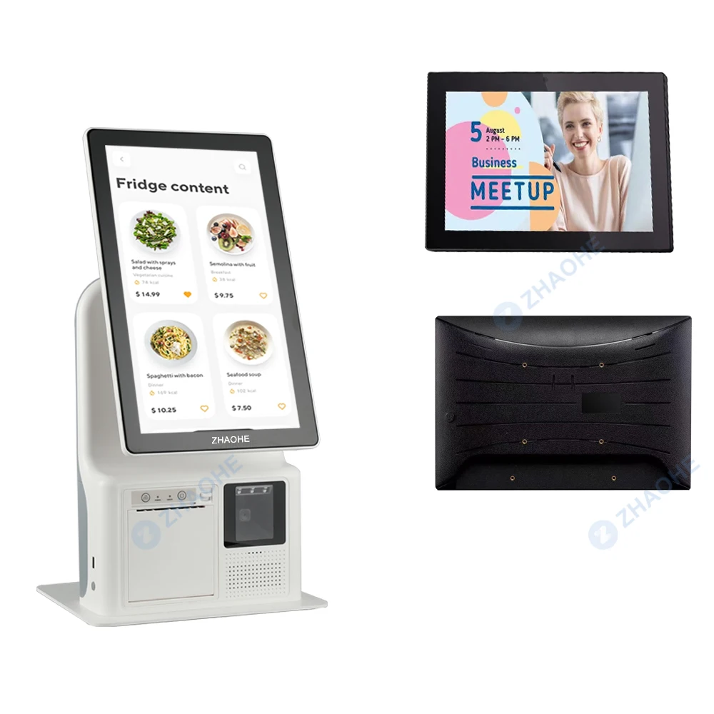 Latest Design Small Payment Kiosk Tablet 16inch Cashless Countertop Kiosk Pos Pc Self Kiosk for Restaurant Ticket