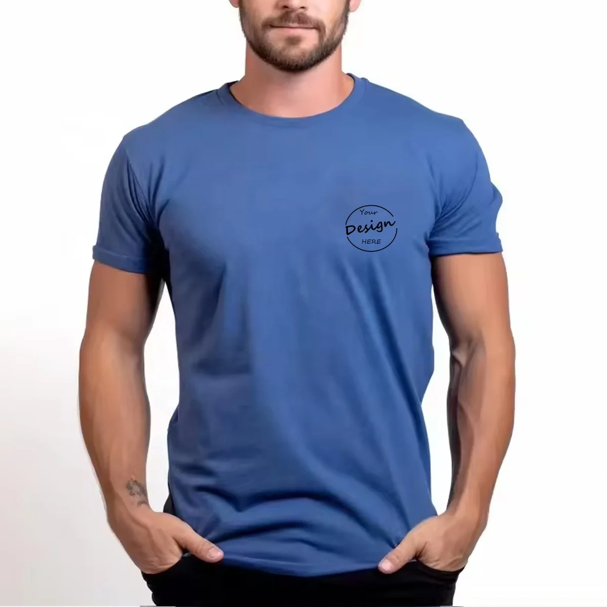 JL527B Polyester Blend Eco Friendly Heather Grey Tri Blend T Shirt Graphic Blank 180gram Customer Printed T Shirt