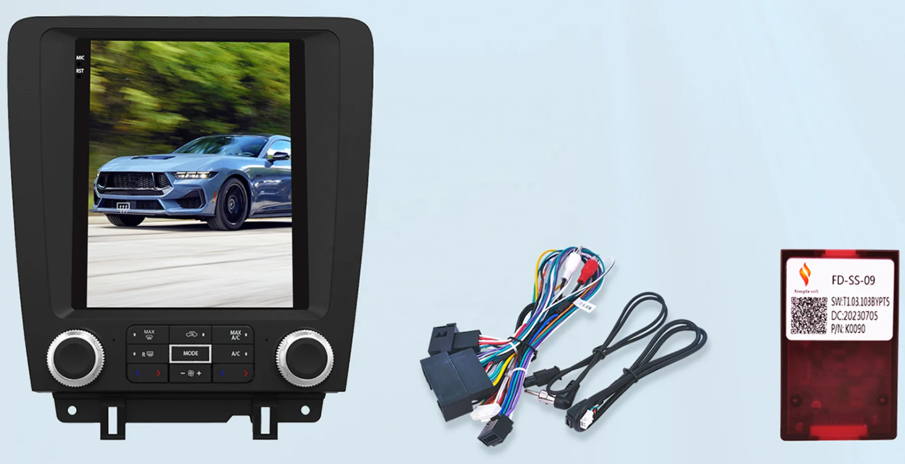 Vertical Screen Android Car Infotainment System 8 Core 2+32g with WiFi Bluetooth GPS Navigation for Ford Mustang 2010-2014