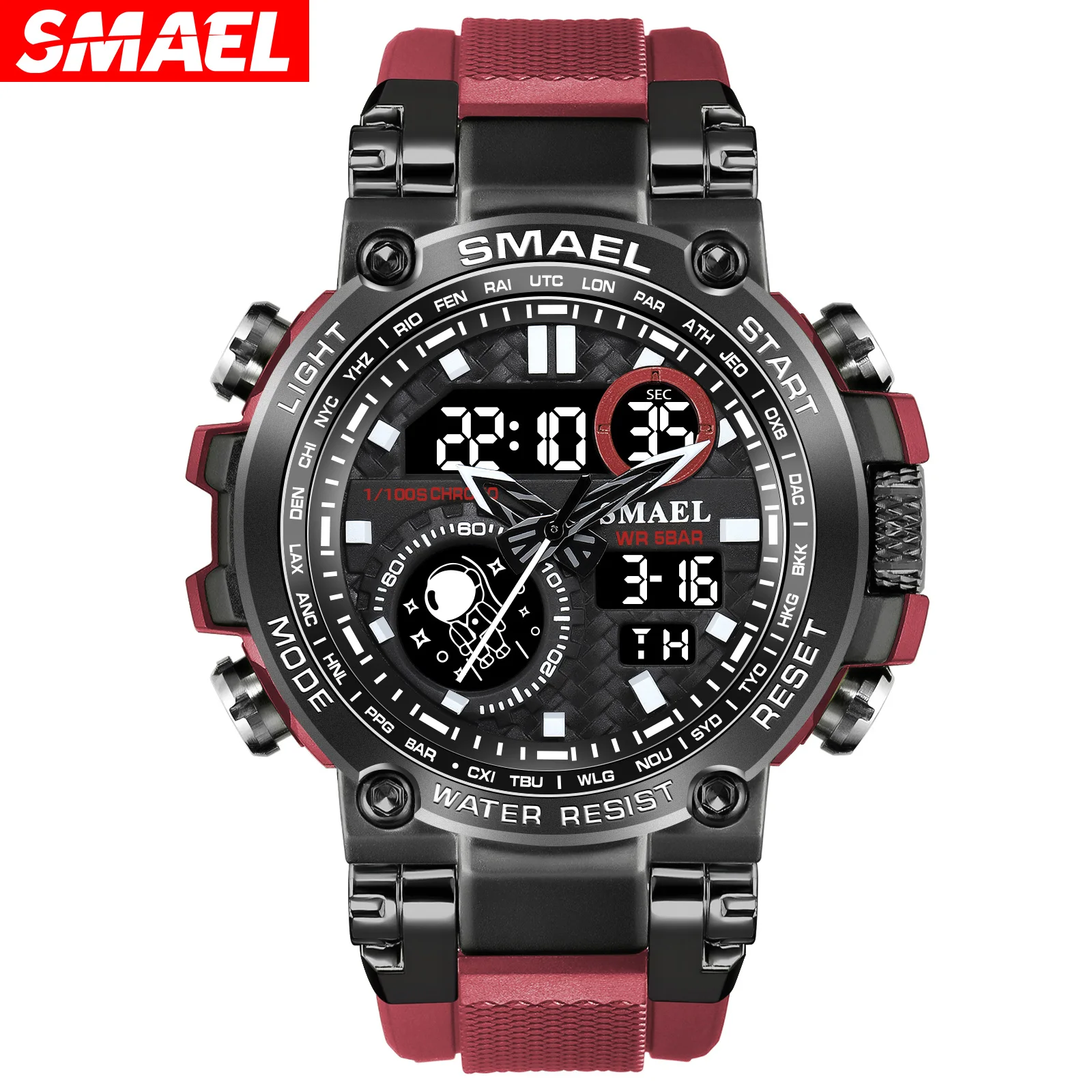 Smael Sports Watch - Waterproof Alock Digital Quartz 8093