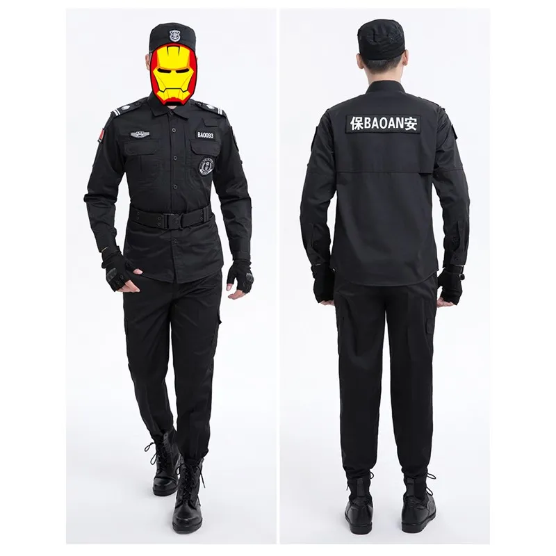 High Quality Tactical Design Security Guard Uniforms Black Set Supplier Buy Security Guard 