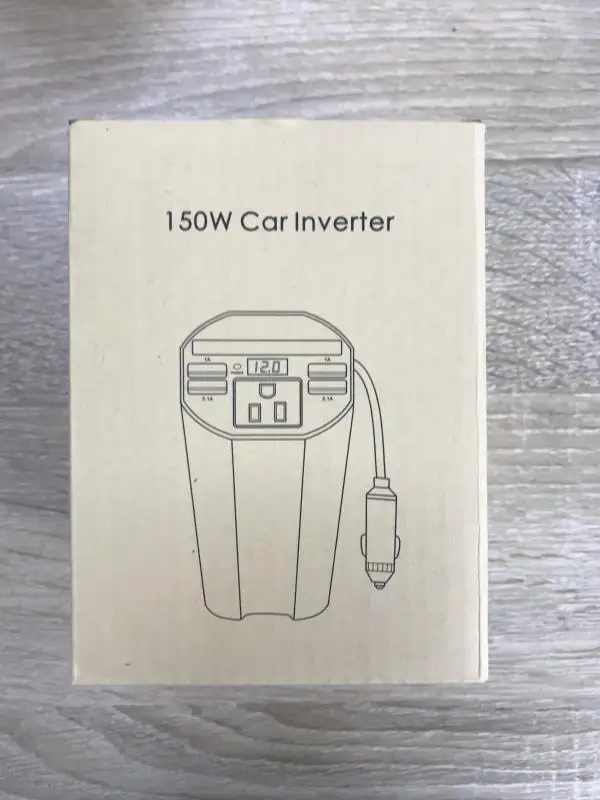 150w Car Cup Power Inverter Dc 12v To 110v Ac Converter With 1 Ac