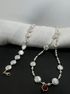 YOB Wholesale Natural White South Sea Pearl Necklace Saltwater Baroque Shape Strand Strings Genuine Pearl Vintage Third Party