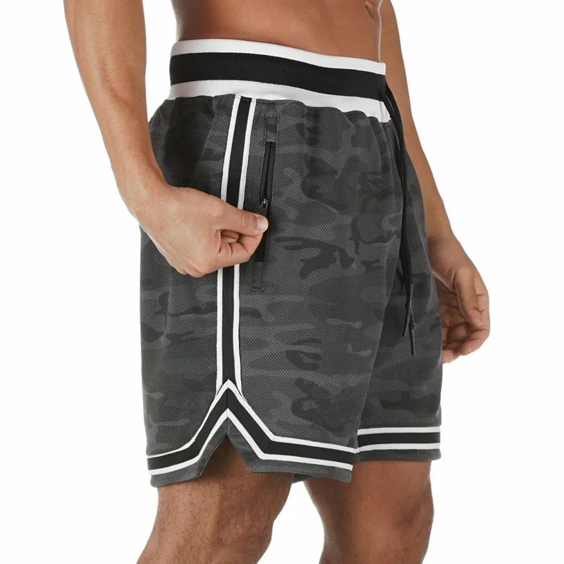 New Custom Mens Black Basketball Shorts Quick Dry Athletic Mesh Shorts