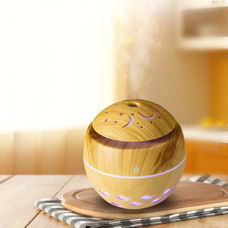Factory Direct Sale 300ml air Humidifier Aroma Diffuser Essential Oil Ultrasonic Humidifiers Wood Grain LED Lights humidificador