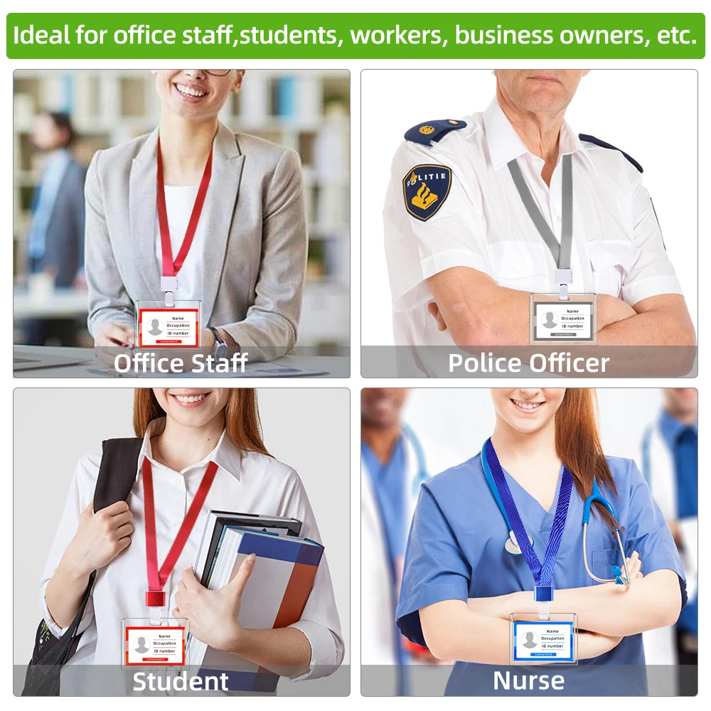 Porte-cartes Transparent En Acrylique DOITOOL - Lot De 2 étuis Pour Badge, Carte D'étudiant, Transport
