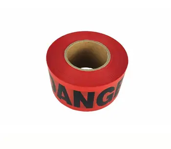 Danger Warning Tape Roll Hazard Safety Barrier Custom Design Red Color High Abrasion Resistance Restriction