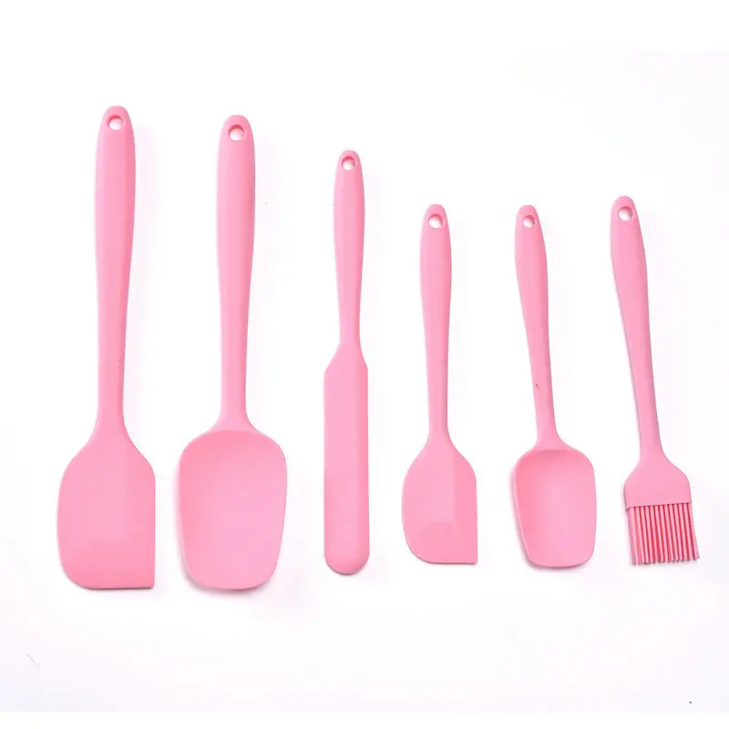 USSE, 6 dele, ikke-klistrende silikone-spatler, skrabere, ske og oliebørste – køkkenredskabssæt til bagning