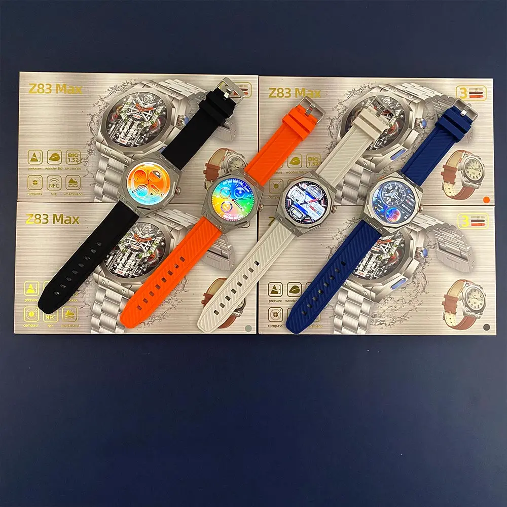 Z83 Pro Max Sport Smart Wrist Watches 1.52 Inch Waterproof IP68 Screen Activity Tracker Call Answerer Calendar with RDFit App