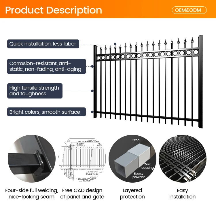 Factory Direct Price Galvanized Steel Fence Pice Cheap Durable ...