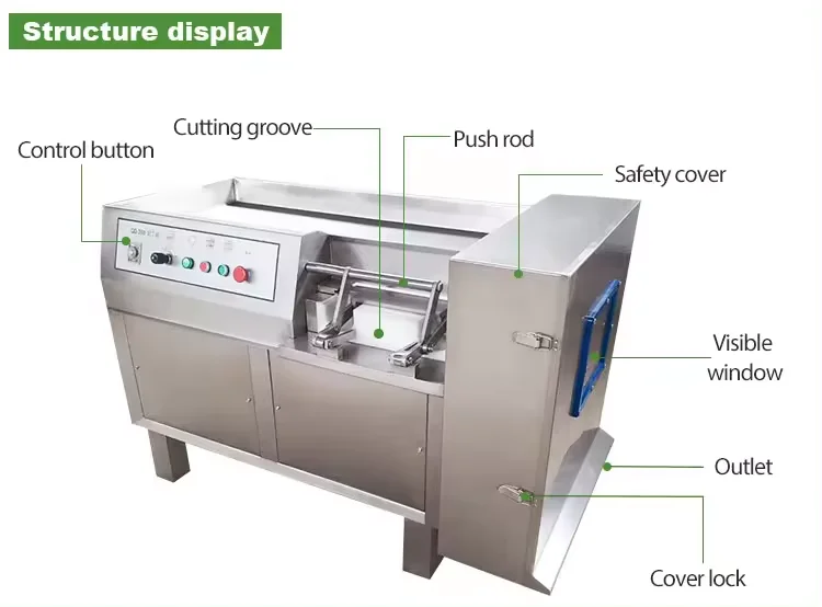 Automatic Frozen Meat Dicing Machine Electric Industrial Beef Dicer Fast Frozen Meat Cube Cutting Machine Frozen Chick Beef