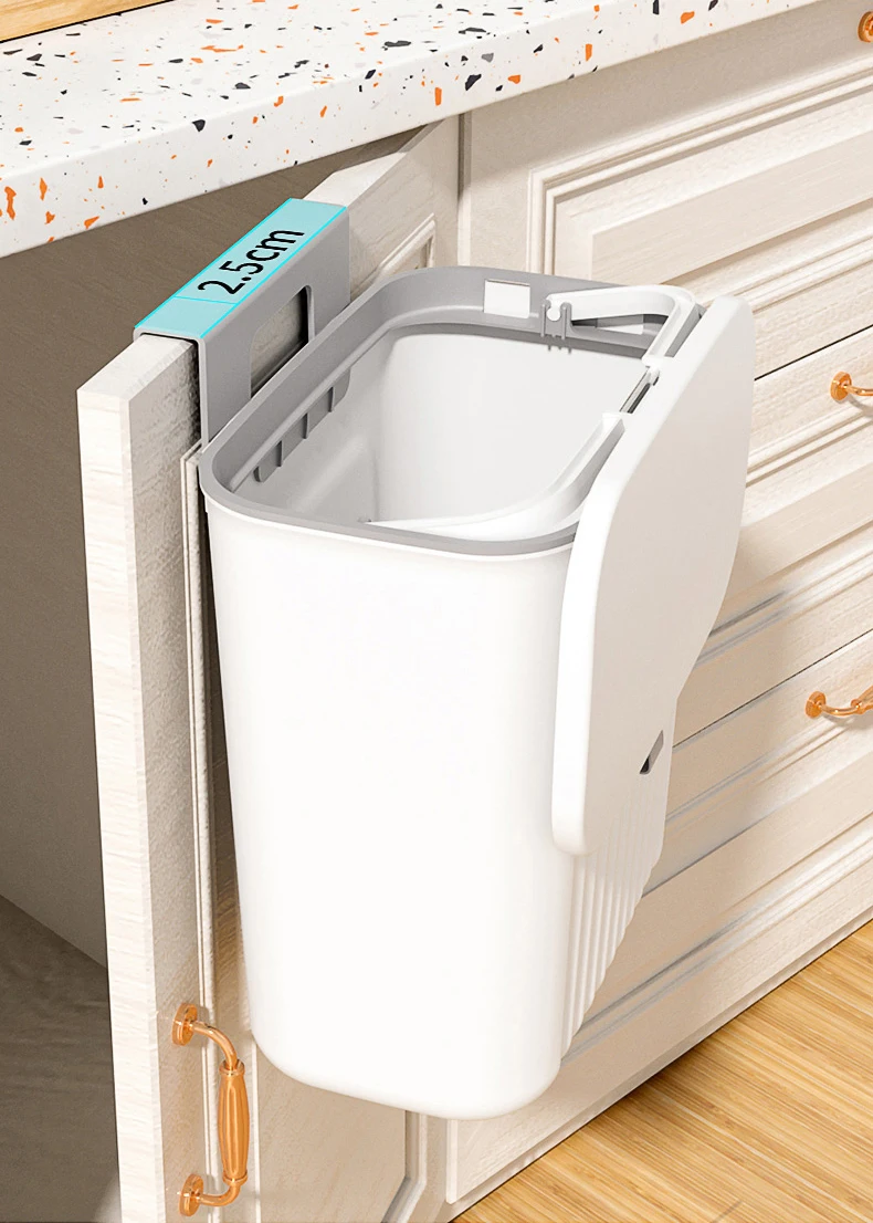 9l Wall Mounted Kitchen Waste Bin Logo Custom Garbage Bin Pp Household
