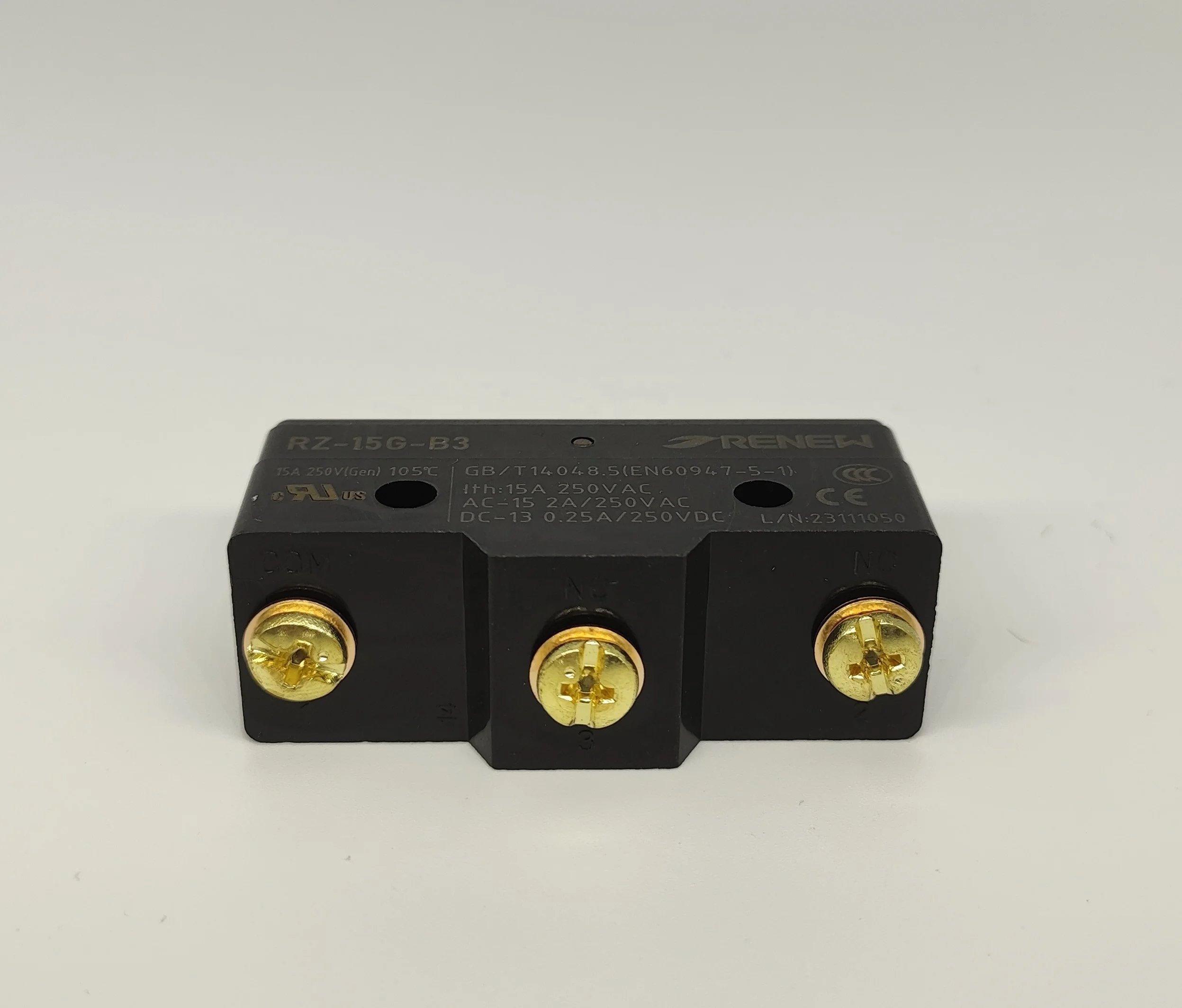 Renew RZ-15GD-B3 Limit Switch, SPDT 15A, CE Certified, IP00, UL
