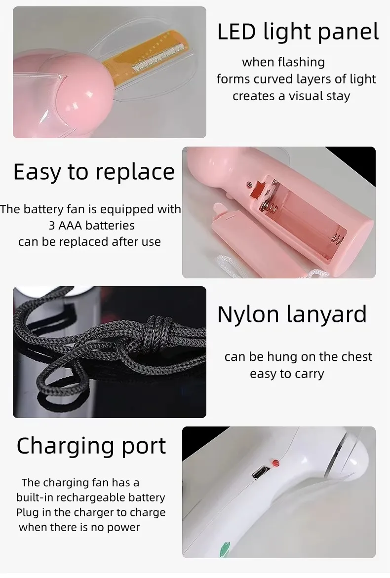 Custom LED Display Mini Handheld Fan with Rechargeable Battery