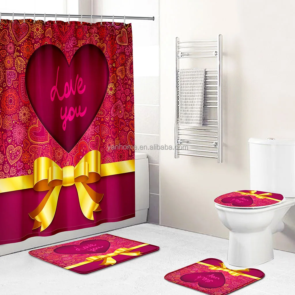 Custom Luxury Famous Fashion Brand Unisex Designers Rugs Cortina De Ducha For Bathroom 4pcs Mat