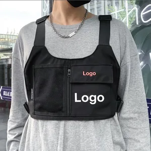 Custom Logo Nylon Chest Bag New Workwear Vest Utility Backpack Street Hip-hop Trendy Tactical Street Dance Chest Bag Knapsack