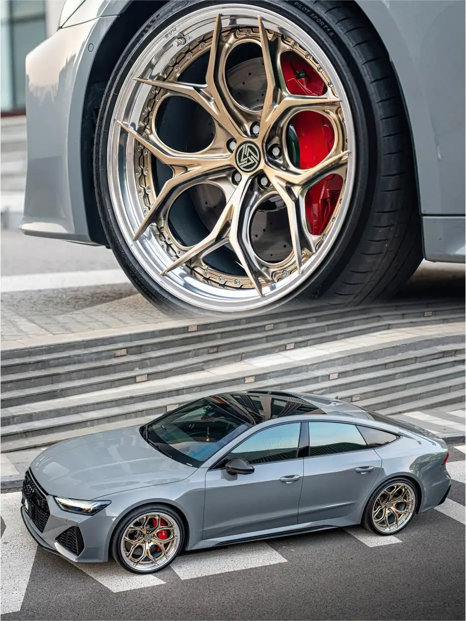 XL 2-Piece Bronze Concave Deep Dish Chrome Wheel Alloy Forged Wheels 5x114.3 5x120 5x112 Custom Forging Racing Car Wheel - Image 2