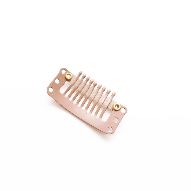 Wholesale Hair Extension Clips Black Light Brown Color 3.3cm 9 Teeth Chunni Snap with Safety Pin for Weft Extensions