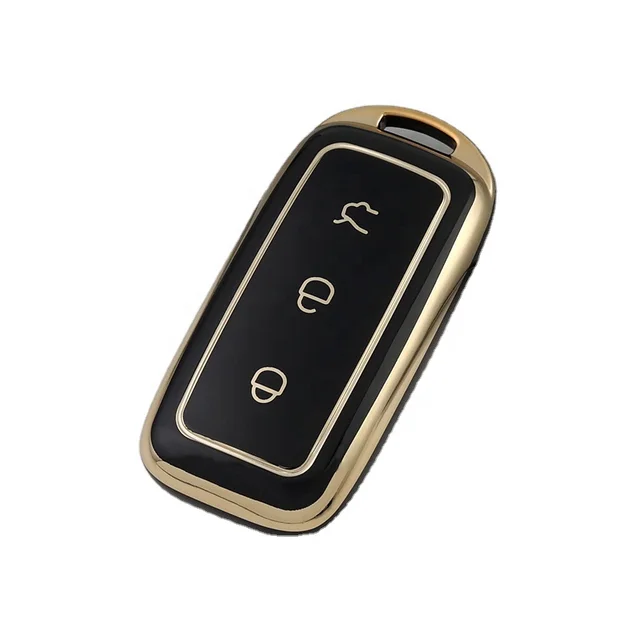 China manufacturer wholesale soft TPU gold edge key case for geely Galaxy L7 car key cover,key case shell protector for Galaxy