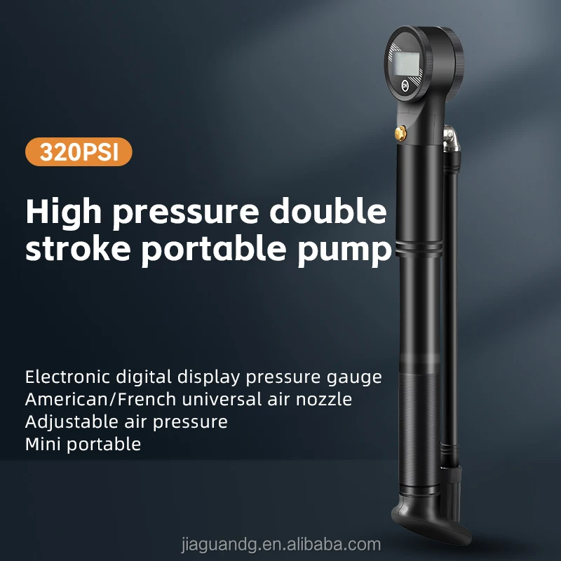 Bicycle Floor Pump 160PSI Bike Air Pump With Gauge Presta & Schrader Valves Tire Tube Inflator - View #7