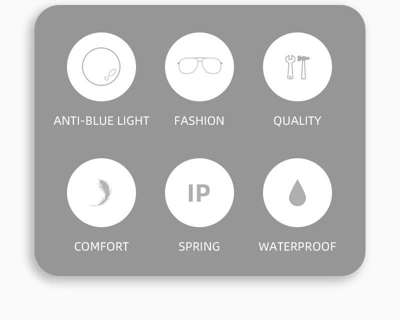 Fashion Rectangle Anti Blue Light Blocking Glasses Photo Grey Photochromic Optical Glasses Eyeglasses Frames