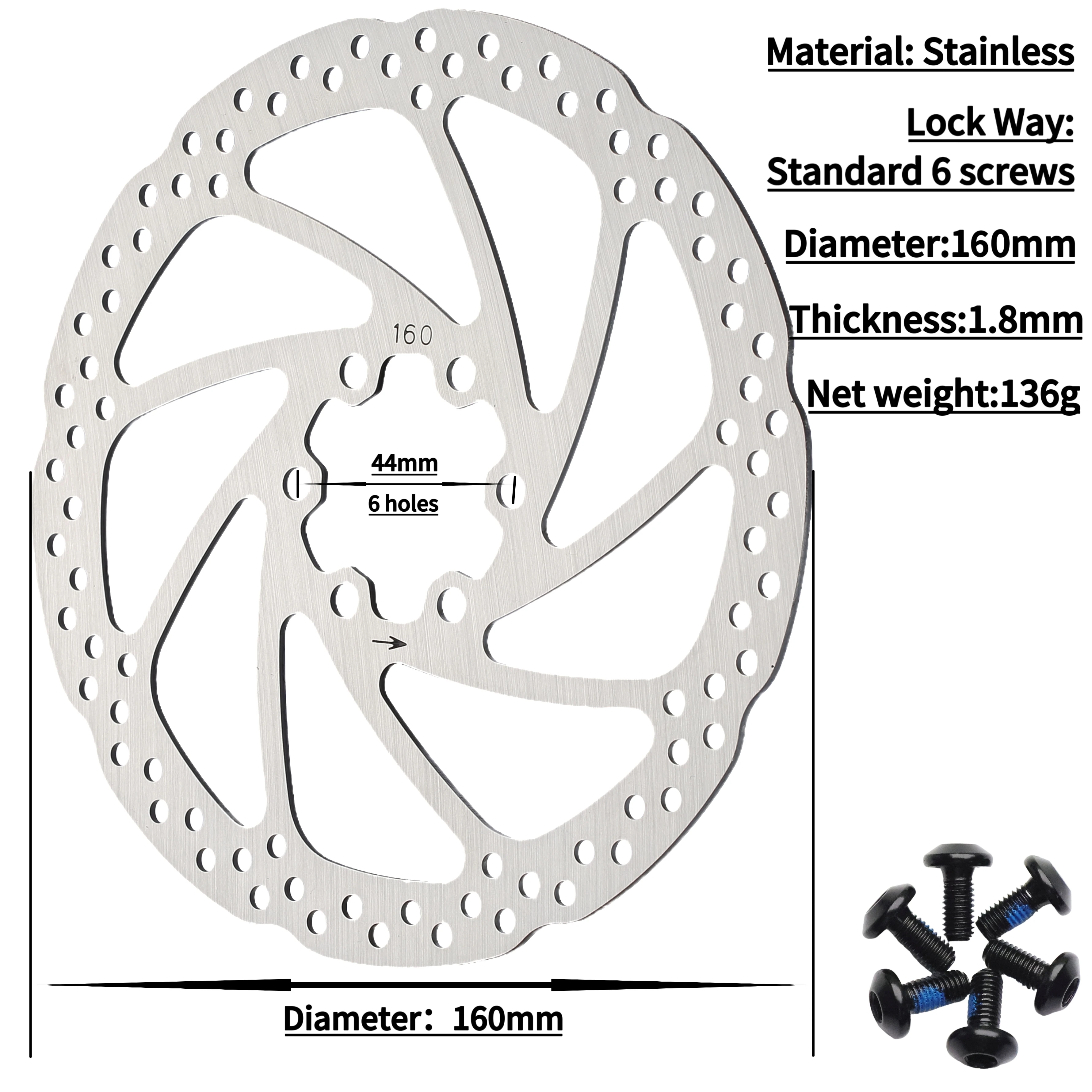 油圧ブレーキ140mm 160mmディスクブレーキロータースチール自転車
