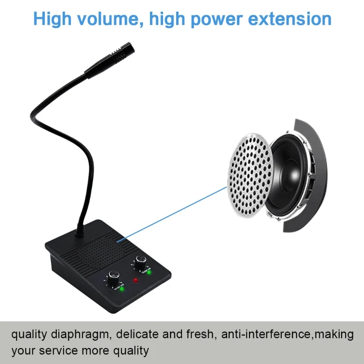 2025 Daytech  WI09 Free Touch Two Way Window Intercom System Bank Window Intercom Speaker