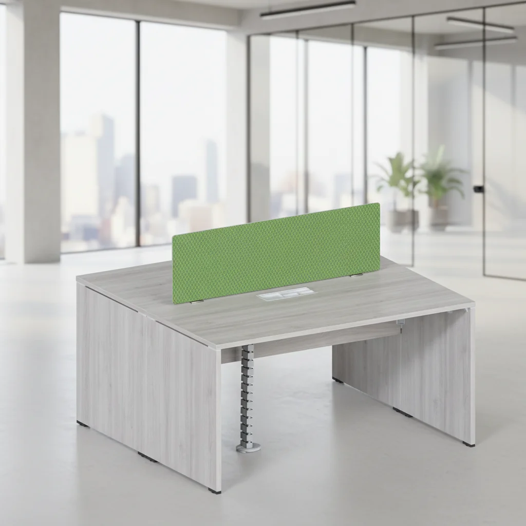 Budget Modern Double Row Office Workstation Wood Frame with Storage Drawers Durable Adjustable Standing Desk for Hospital Use 5