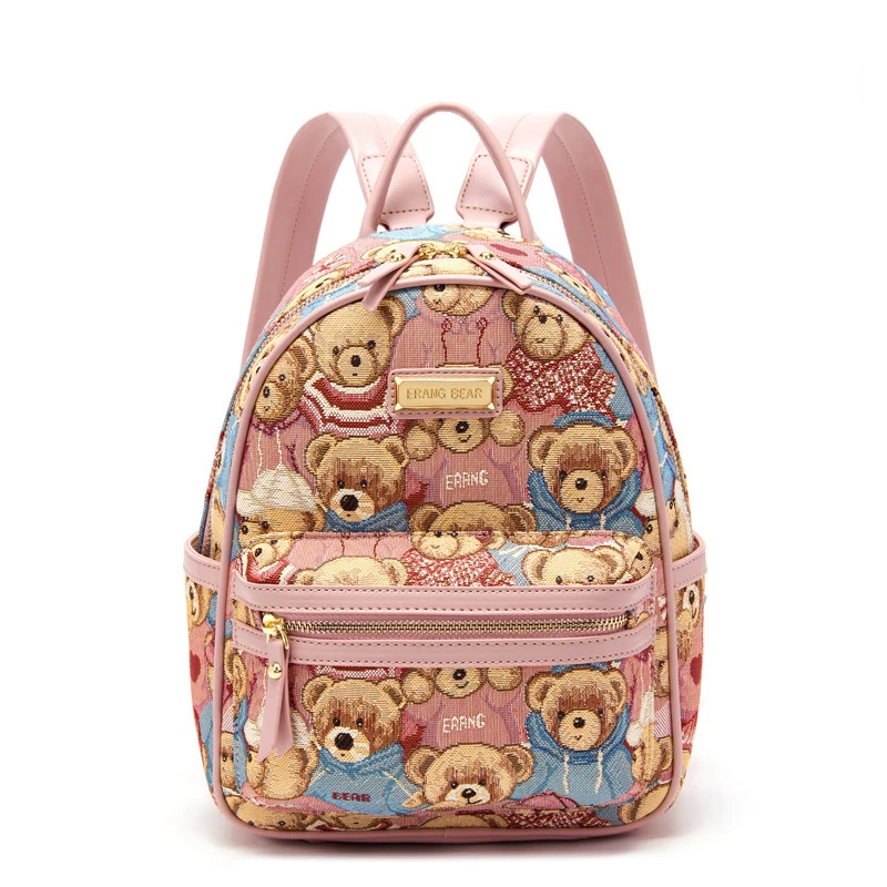 Erang Cute Bear Double Shoulder Bag for Women - Large Capacity 