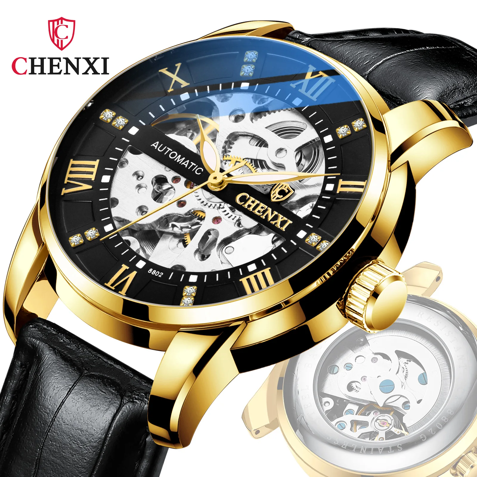 CHENXI Brand Luxury Hollow Automatic Mechanical Mens Watches Wrist Top Quality Leather Casual Sports Low Price Watch Alibaba