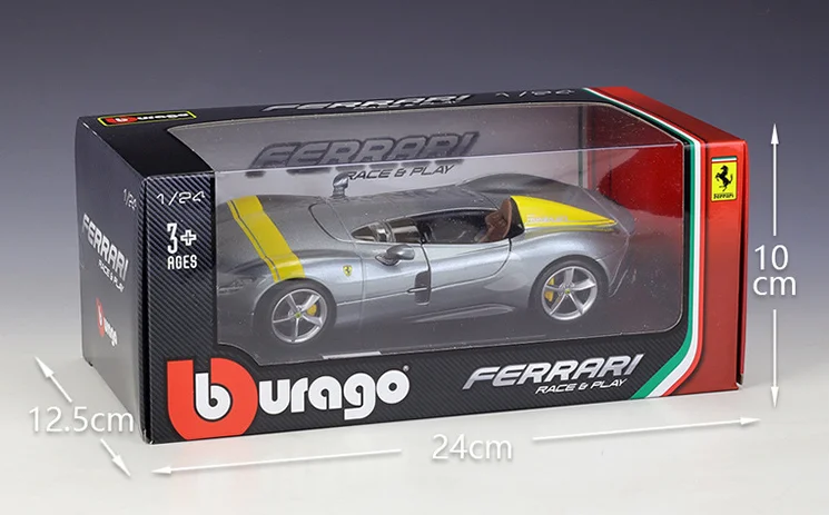 Burago 1:24 Ferrari Monza SP1 Concept Car Alloy Sports Car Model Diecasts  Metal Toy Racing Car Model Simulation Childrens Gifts