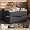 Dark gray [Stone Slab Style Solid Wood Double Drawer]