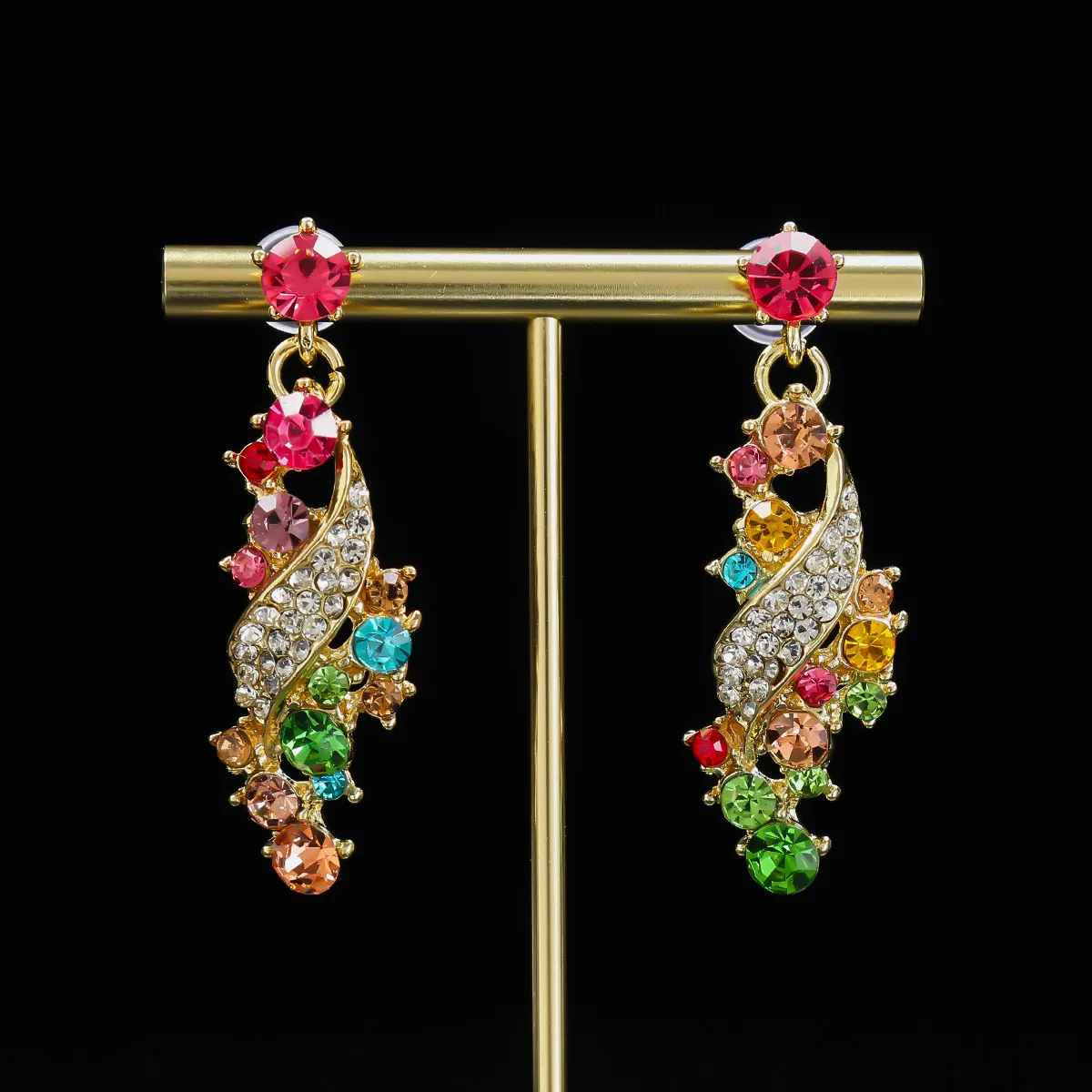 Women Jewelry Sets Luxury Shiny Rhinestone Crystal Necklace Earrings Sets for Wedding Br aperçu 4