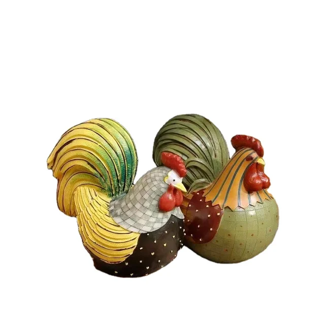 Resin sculpture home simulation animal  rooster garden decoration living room decoration animal model and gifts