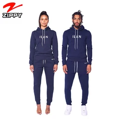 2021 custom logo sportswear gym clothing unisex cotton tracksuit polyester sweatsuits jogging suits unisex